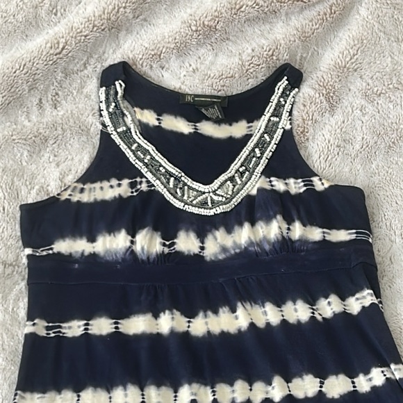 INC navy and white embellished maxi - Picture 2 of 9